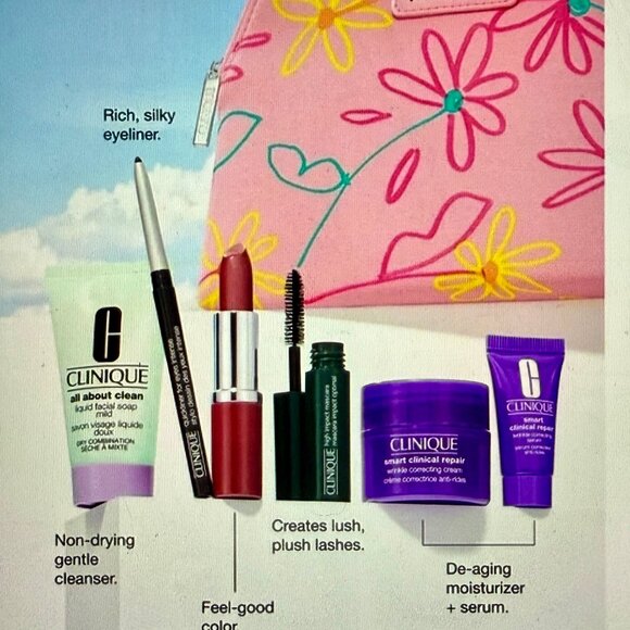 NEW 7-Pc Clinique Makeup, Liquid Facial Soap, Clinical Repair & Wrinkle Serum - Picture 6 of 6